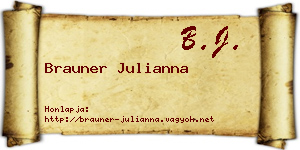 Brauner Julianna névjegykártya